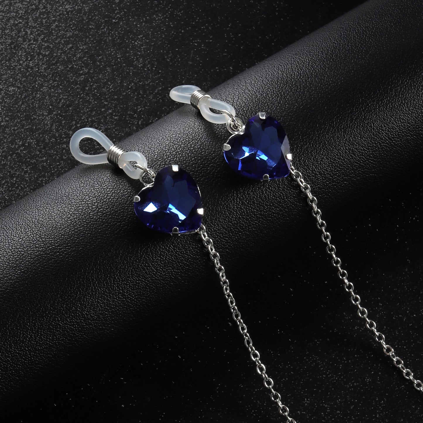 Sapphire Heart Body Chain with Nipple Clips