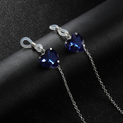 Sapphire Heart Body Chain with Nipple Clips