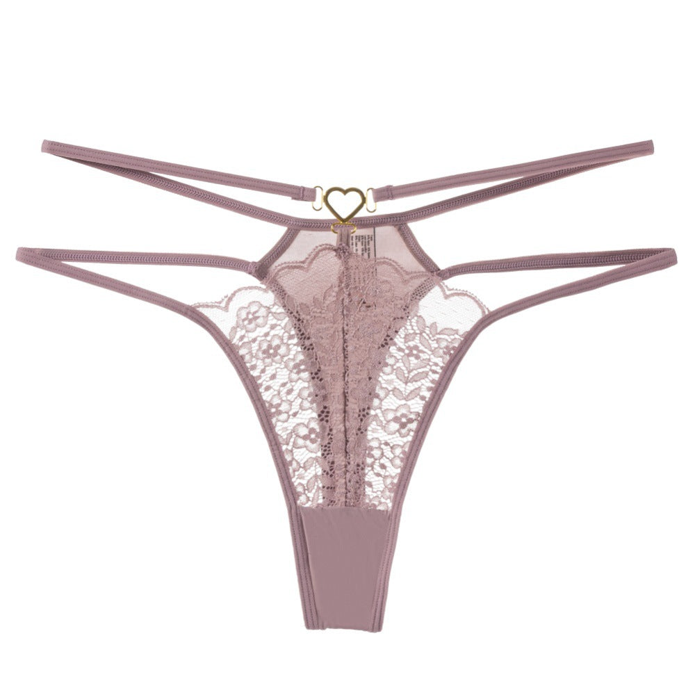 Strappy Lace Thong with Heart Detail Buy 3, Get 1 FREE!