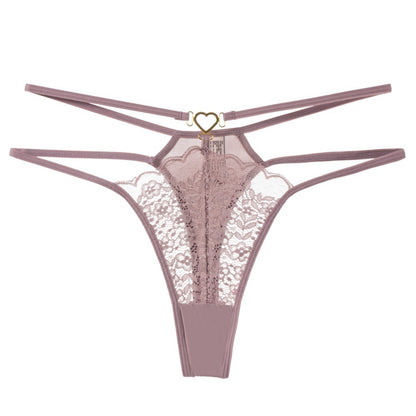 Strappy Lace Thong with Heart Detail Buy 3, Get 1 FREE!