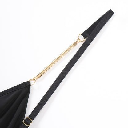 Aurum String – Sheer Mesh Thong with Gold Accent Straps mooods