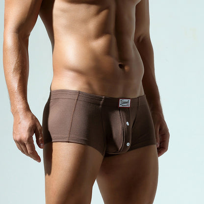 Soft Form Rayon Button Boxer — Mocha Edition mooods