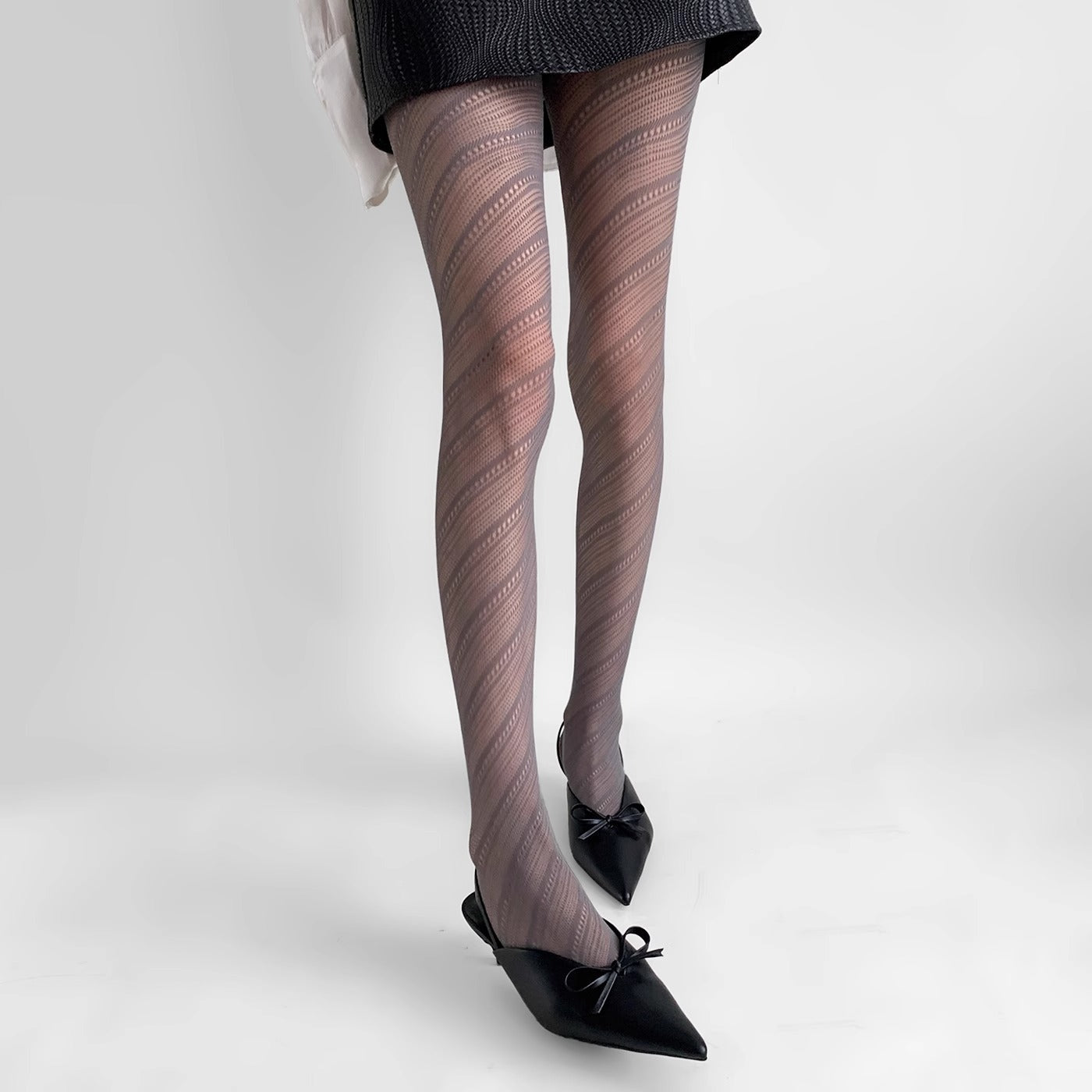 Diagonal Whisper Patterned Tights mooods