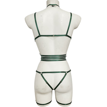 Lustrous Temptation Straps-Harness Bodysuit