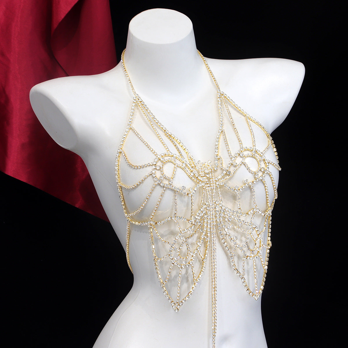 Crystal Butterfly Body Chain Top mooods