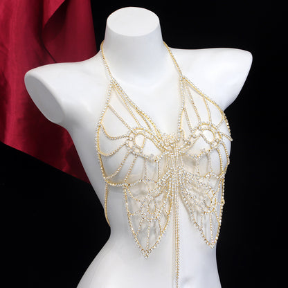 Crystal Butterfly Body Chain Top mooods