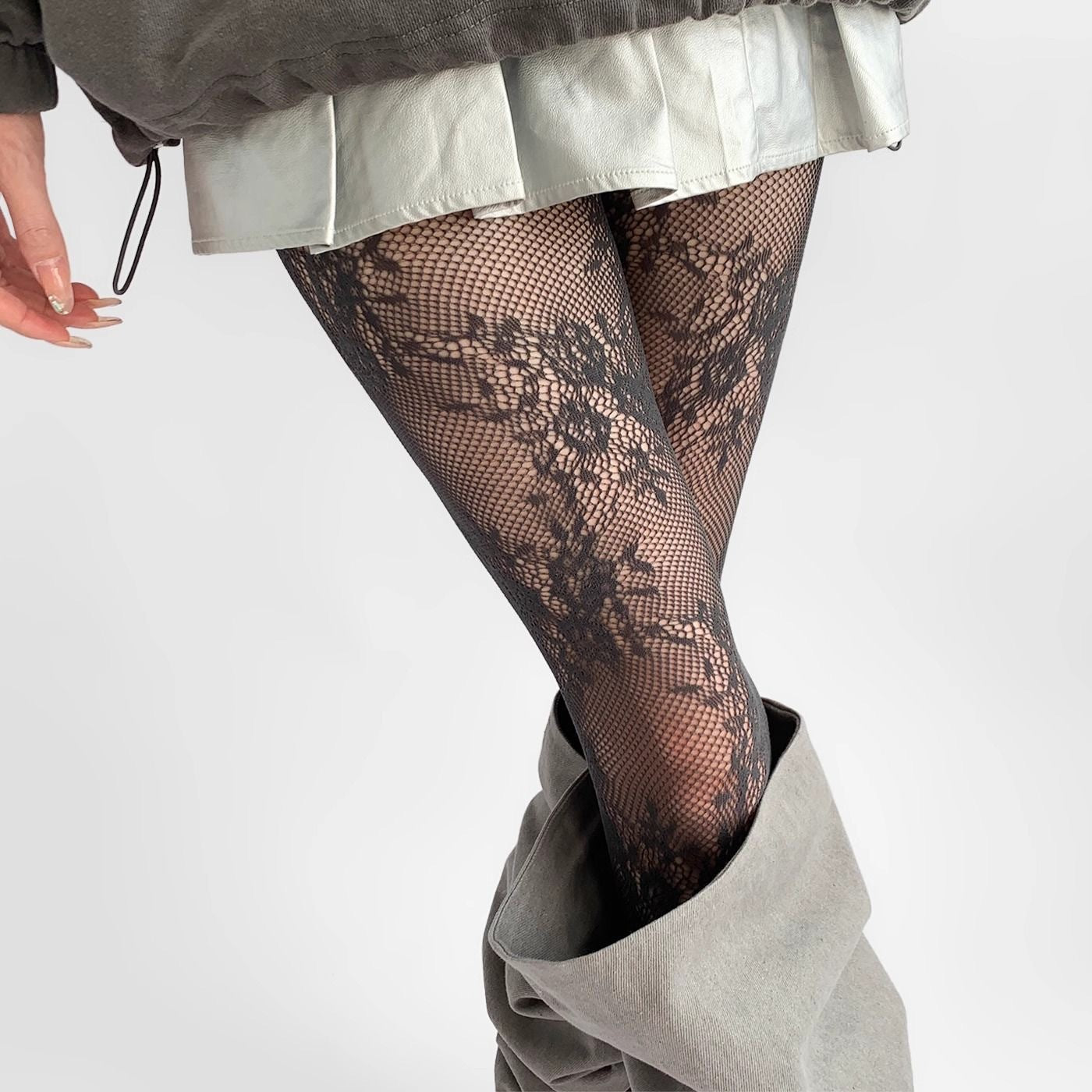 Floral Lace Mesh Tights mooods