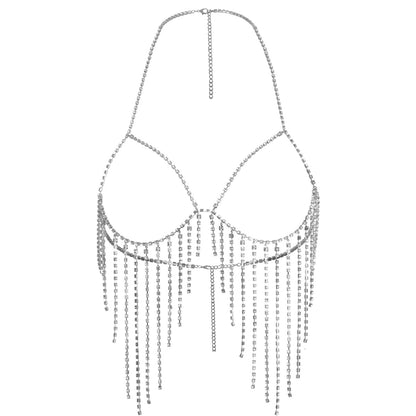 Diamond Fringe Rhinestone Bra & Skirt Set