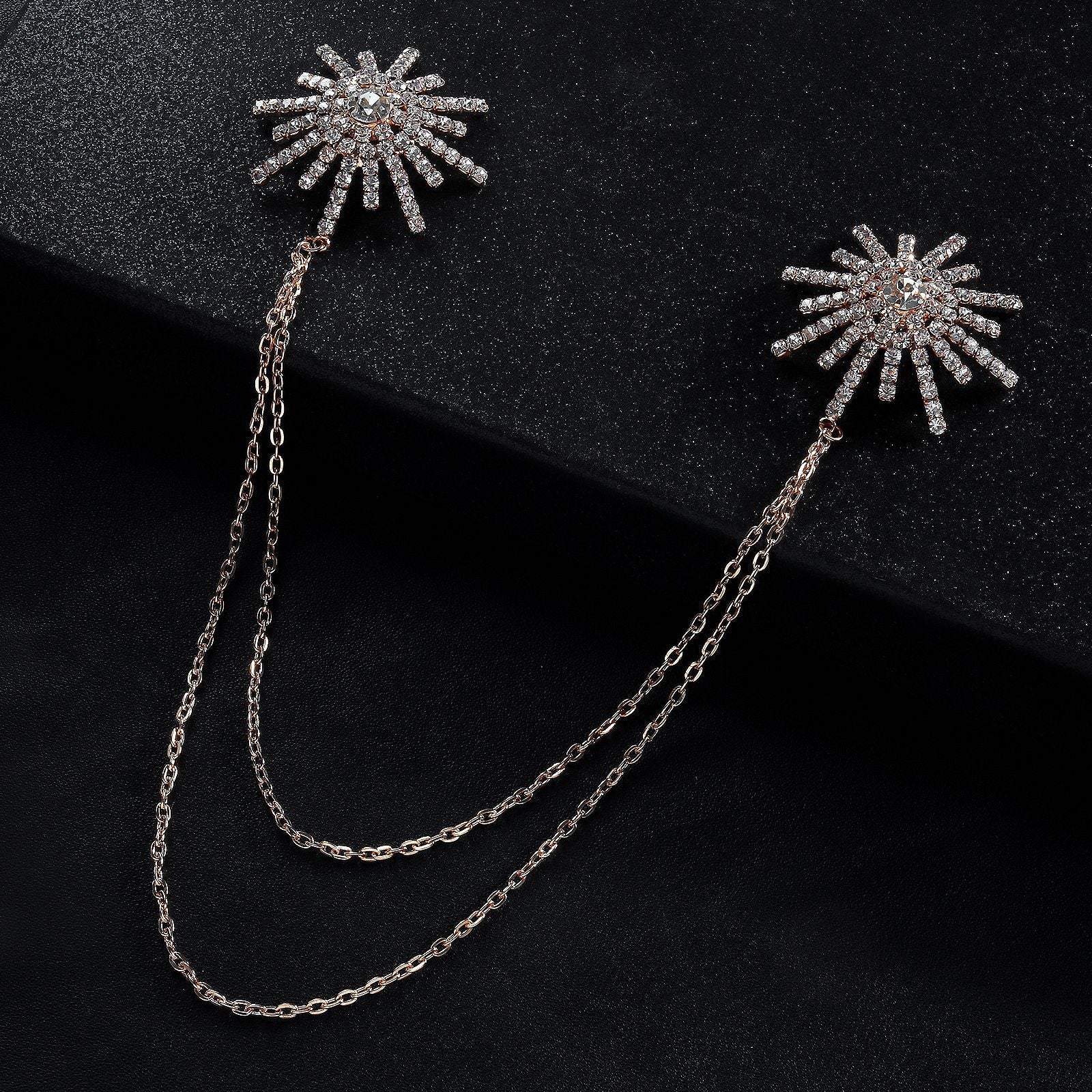 Starlight Rhinestone Nipple Stickers with Chain