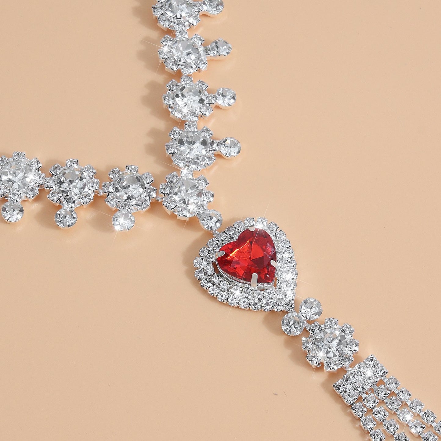 Crimson Heart Body Chain Necklace mooods