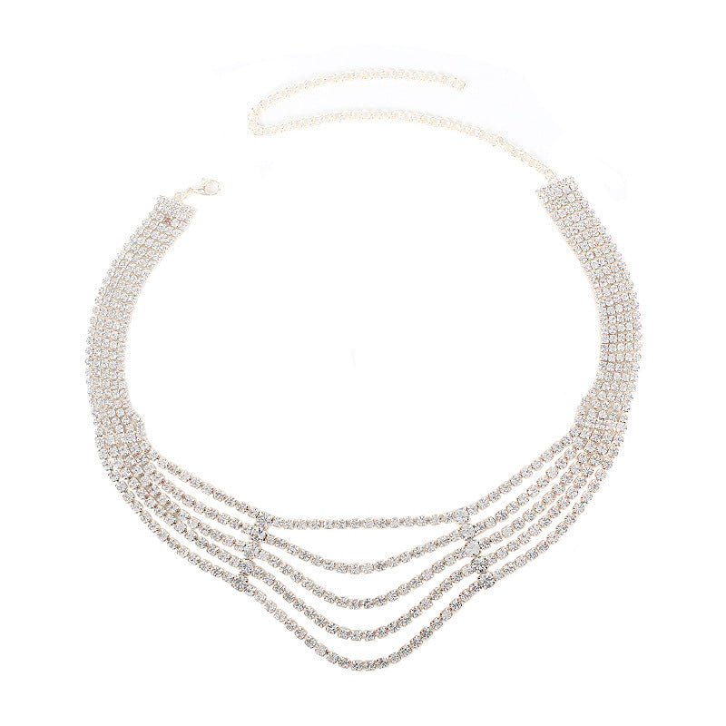 Glamour Drape Rhinestone Body Chain mooods