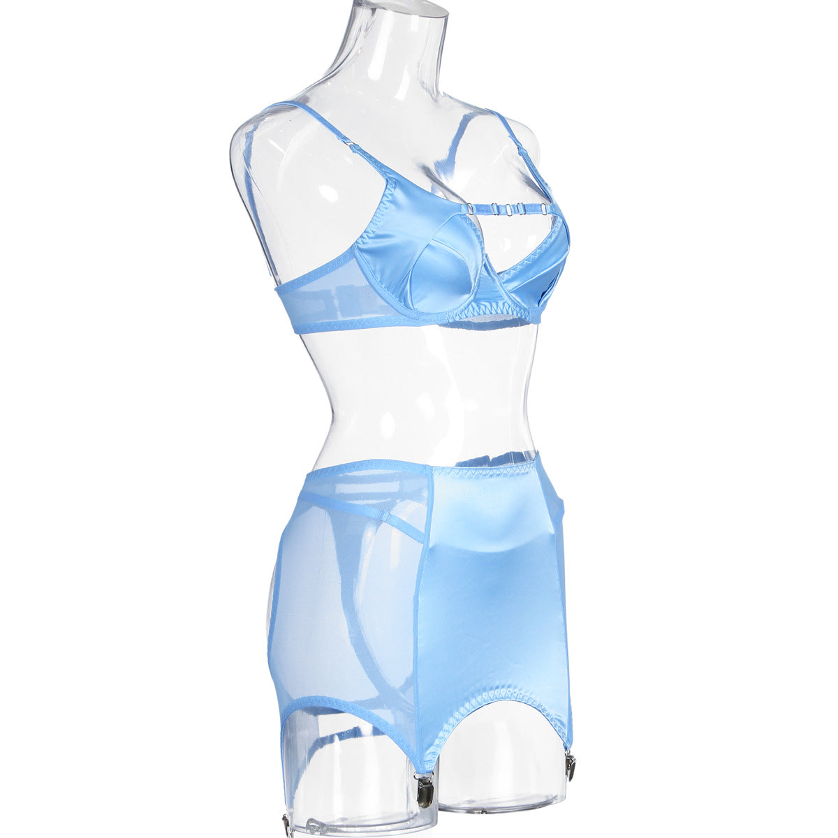 satin aura ensemble lingerie set mooods