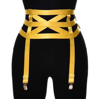 Satin Waist Harness Garter Belt