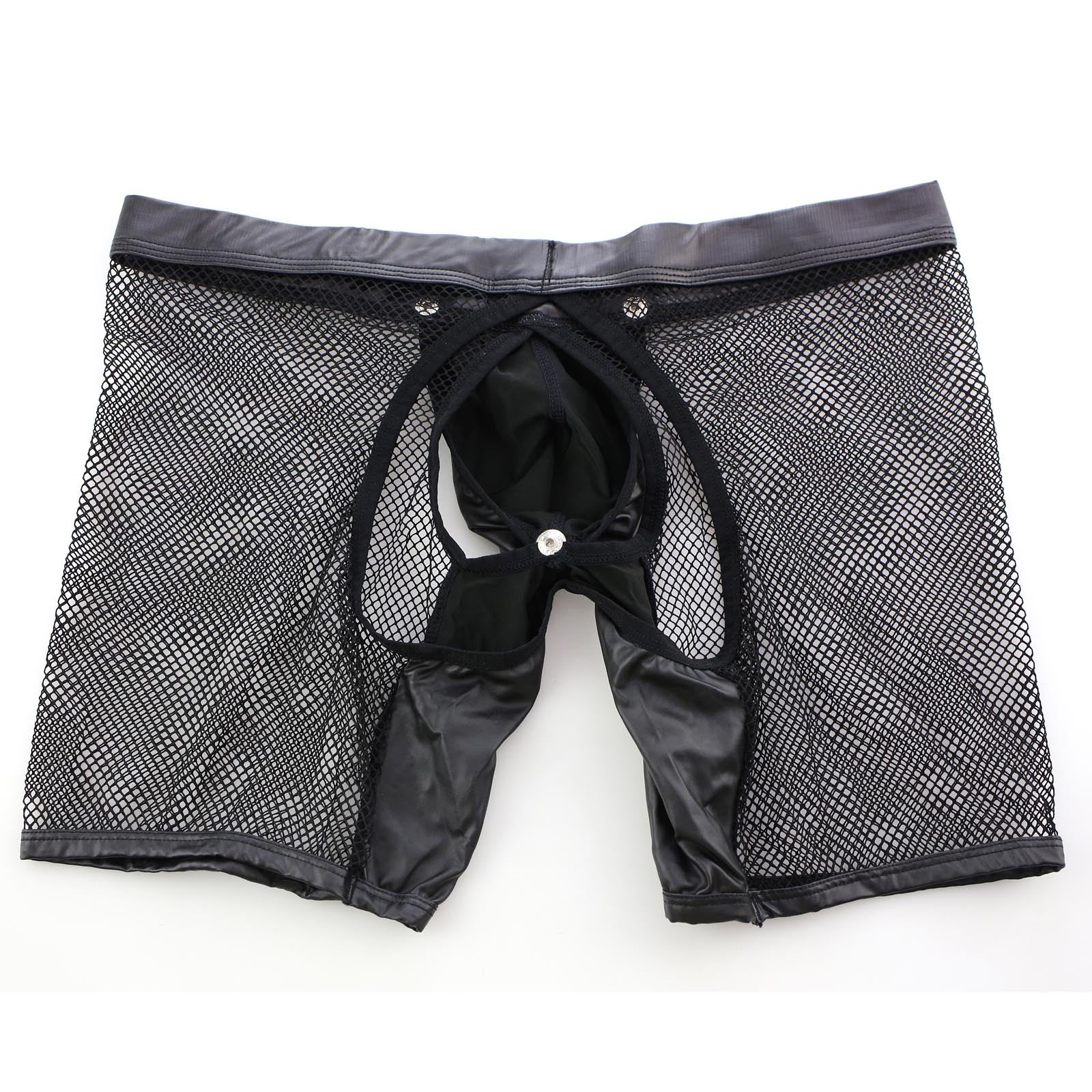 Men’s Cutout Mesh Boxer Briefs with Detachable Pouch mooods