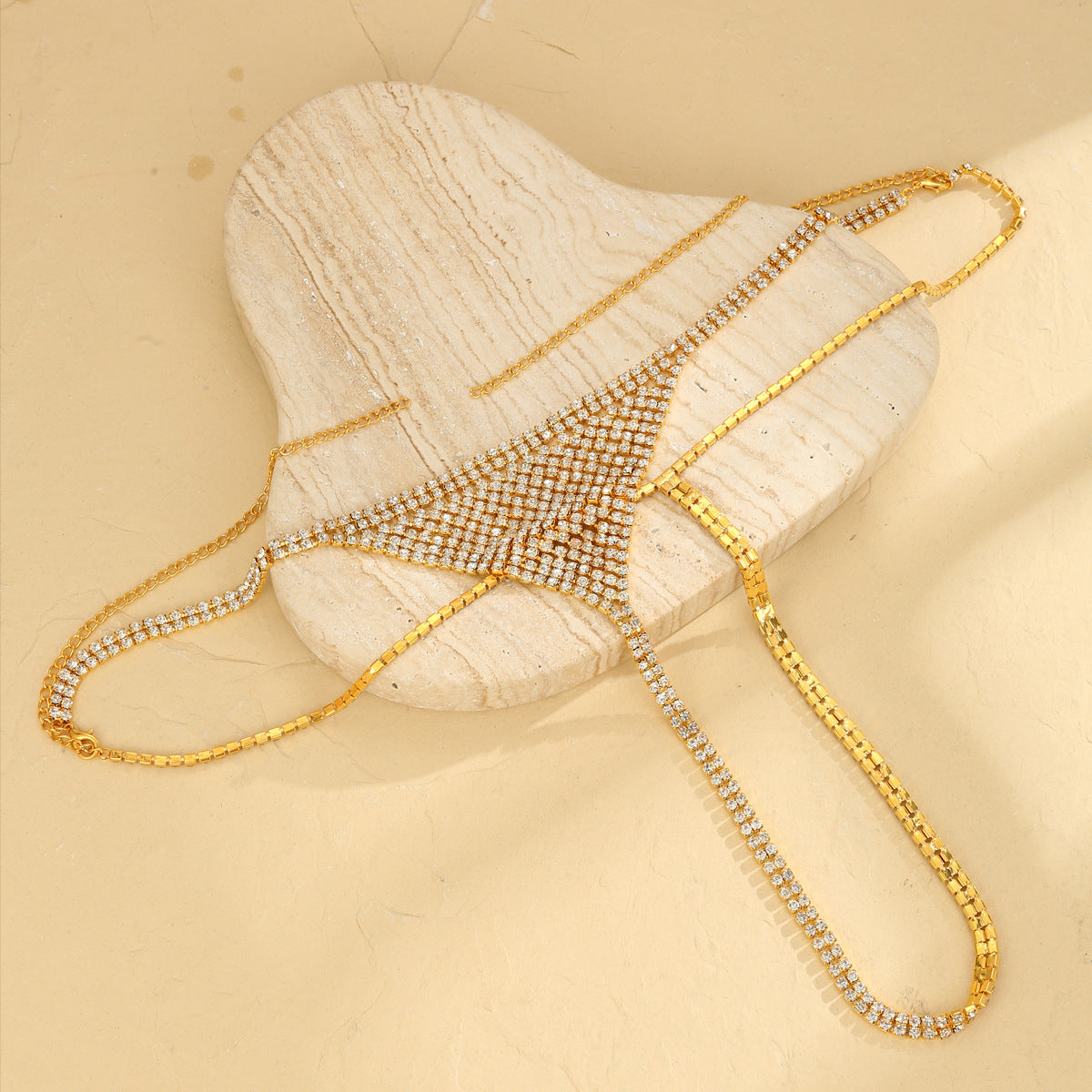 Golden Spark Rhinestone Thong mooods