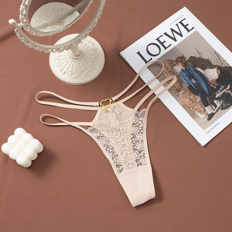 Strappy Lace Thong with Heart Detail Buy 3, Get 1 FREE!