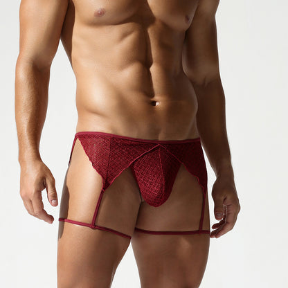 Lace Frame Garter Jock — Crimson Edition mooods