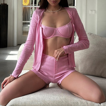 Sweet Reverie – Ribbed Pyjama Set