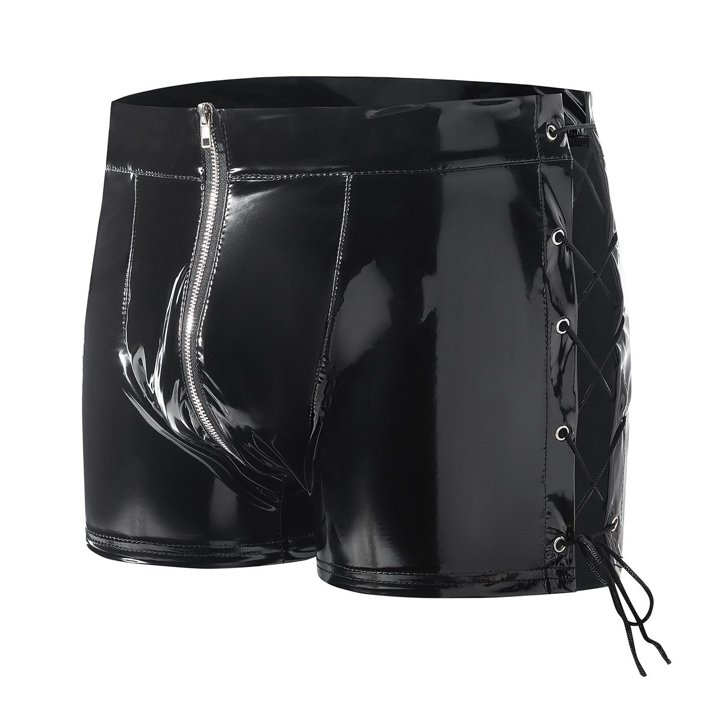 Gloss Vinyl Lace-Up Men’s Shorts mooods