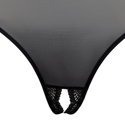 Midnight Tassel Crotchless Bodysuit