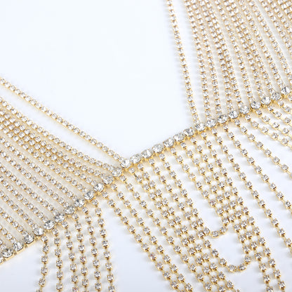 Glamour Drape Rhinestone Body Chain mooods