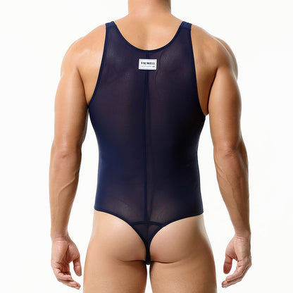 Shadow Skin Sheer Thong Bodysuit — Midnight Blue Edition mooods