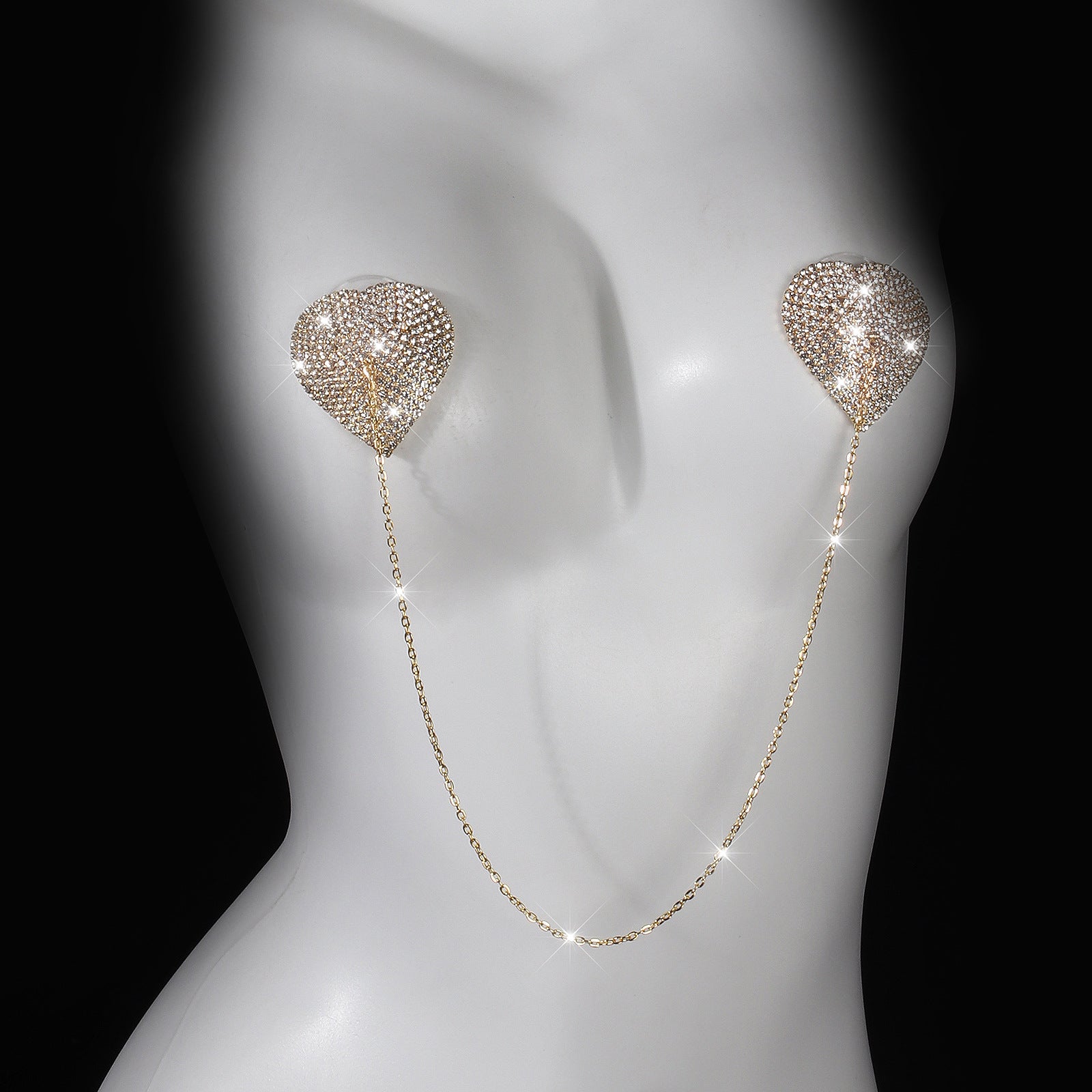 Crystal Heart Charm Nipple Covers 