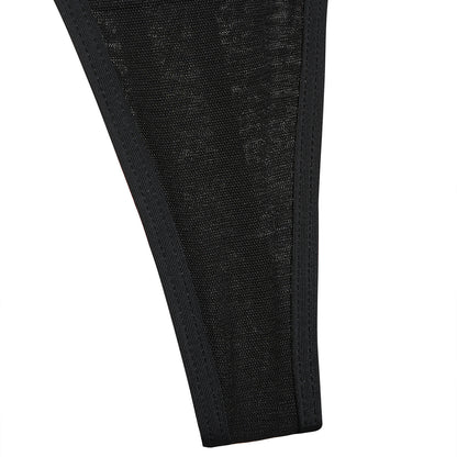 Aurum String – Sheer Mesh Thong with Gold Accent Straps mooods