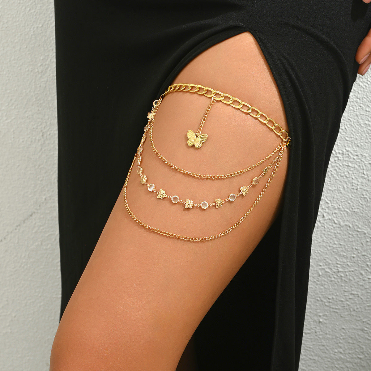Golden Butterfly Thigh Chain