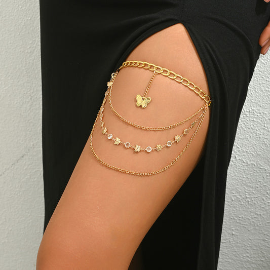 Golden Butterfly Thigh Chain