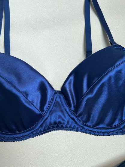 Lustrous Satin Balcony Lingerie Set