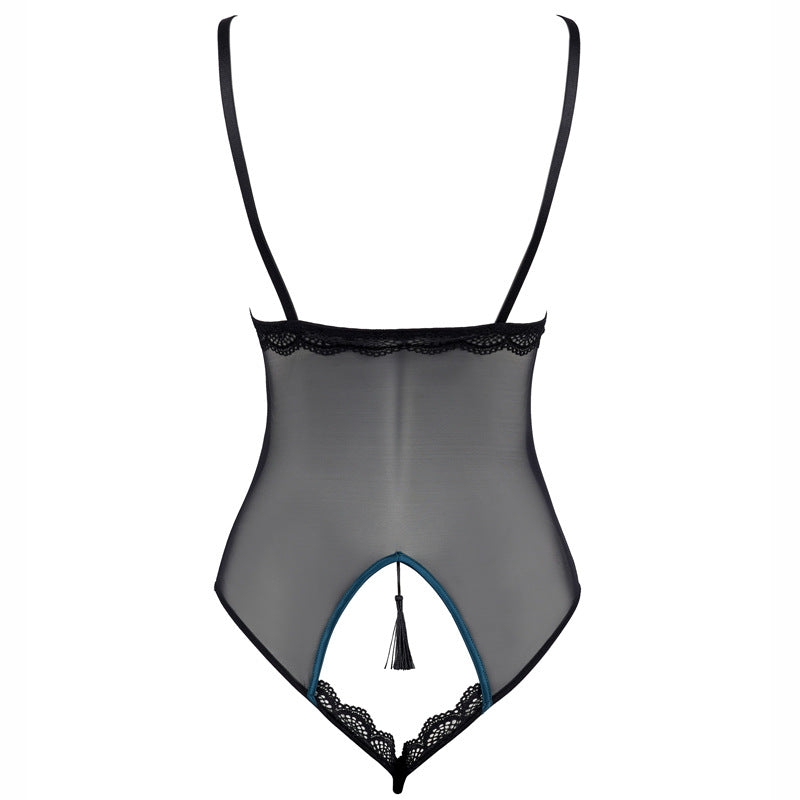 Midnight Tassel Crotchless Bodysuit