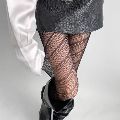 Diagonal Whisper Patterned Tights mooods
