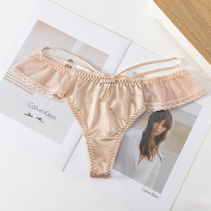 Satin Lace Trim Thong – One Size Buy 3, Get 1 FREE!