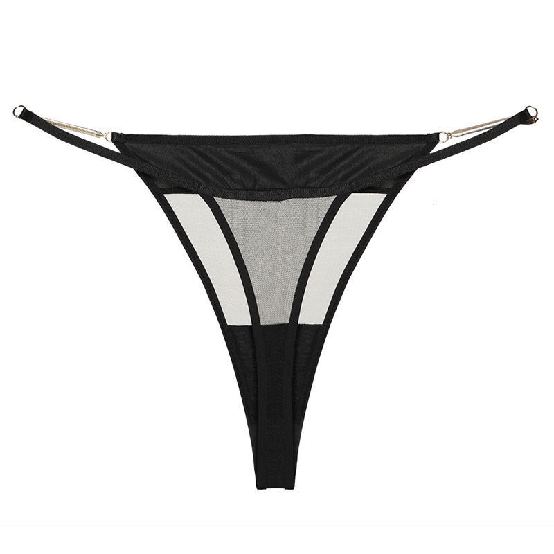 Aurum String – Sheer Mesh Thong with Gold Accent Straps mooods