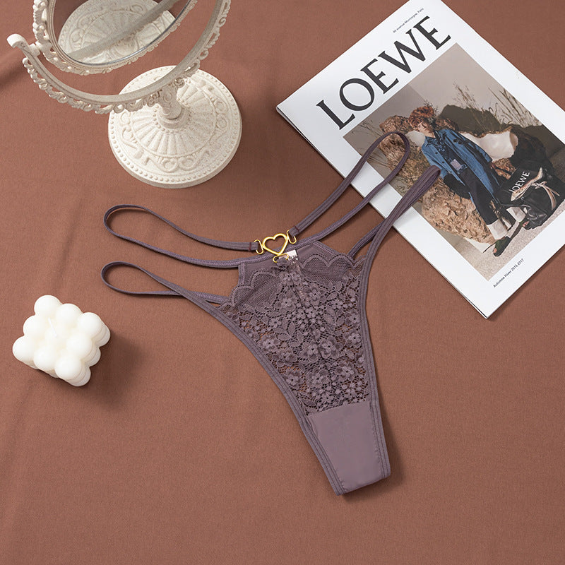 Strappy Lace Thong with Heart Detail Buy 3, Get 1 FREE!