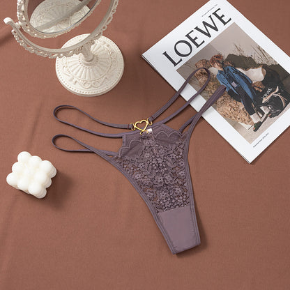 Strappy Lace Thong with Heart Detail Buy 3, Get 1 FREE!