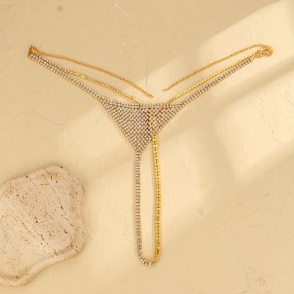 Golden Spark Rhinestone Thong mooods