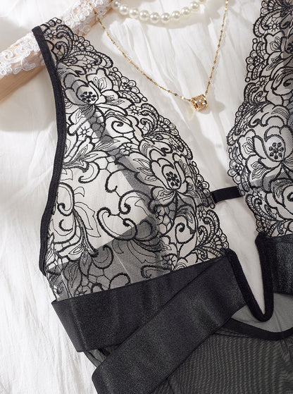 Crystal Lace Plunge Bodysuit mooods