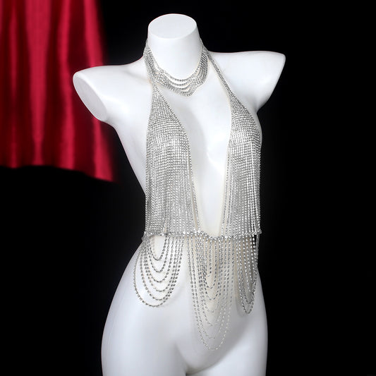 Glamour Drape Rhinestone Body Chain mooods