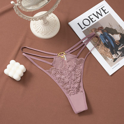 Strappy Lace Thong with Heart Detail Buy 3, Get 1 FREE!