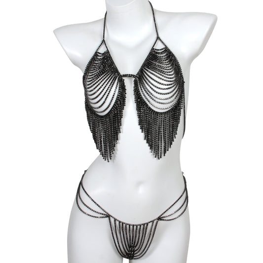 Midnight Siren Chain Lingerie Set