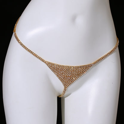 Golden Spark Rhinestone Thong mooods
