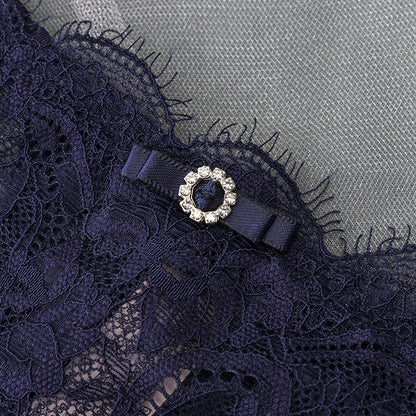 Lace Thong Panty with Rhinestone Detail