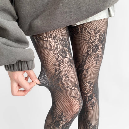 Floral Lace Mesh Tights mooods