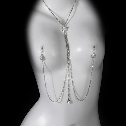 Celestial Pearls Body Chain with Nipple Jewelry