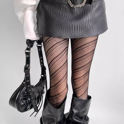 Diagonal Whisper Patterned Tights mooods