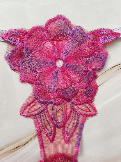 Floral Illusion Embroidered Thong mooods