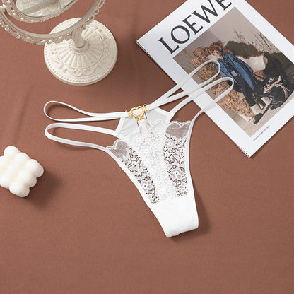 Strappy Lace Thong with Heart Detail Buy 3, Get 1 FREE!