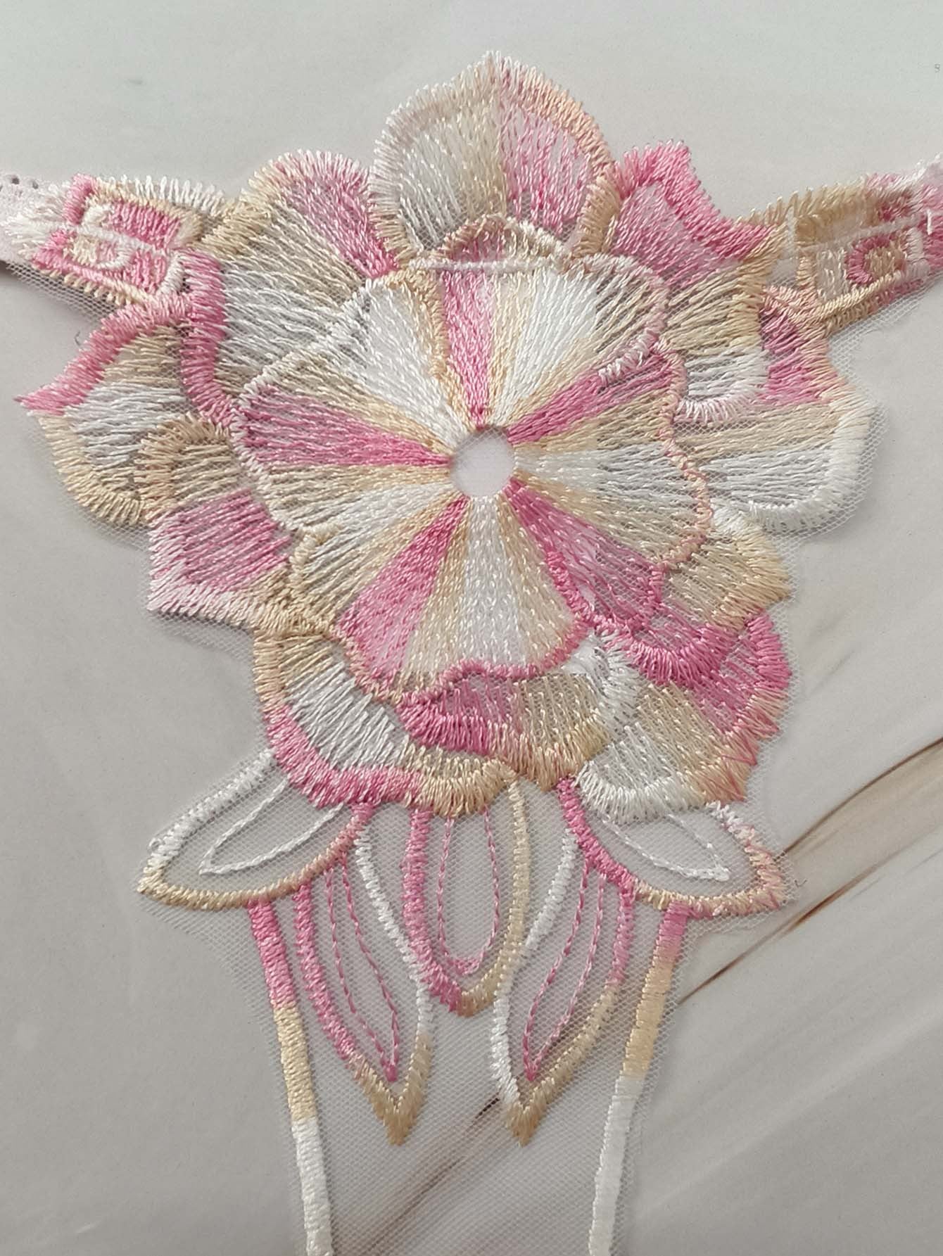 Floral Illusion Embroidered Thong mooods